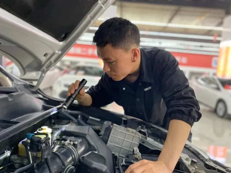 Checking the engine bay of a shortlisted vehicle